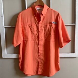 Columbia Men's Orange Button-Down Shirt